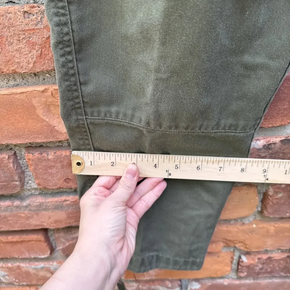 EMPYRE RELAX CARGO PANTS GREEN MENS SIZE 30x26 MILITARY SKATE Y2K BUTTON FLY